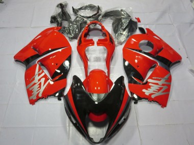 Aftermarket 1997-2007 Red and Black Silver Decal Suzuki GSXR 1300 Motorcycle Fairing
