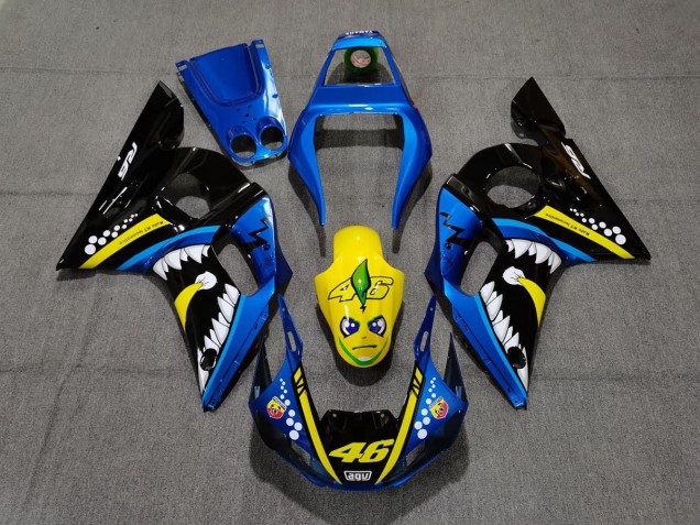 Aftermarket 1998-2002 Blue and Yellow Shark Yamaha R6 Motorcycle Fairing