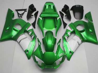 Aftermarket 1998-2002 Green & White Yamaha R6 Motorcycle Fairing