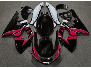 Aftermarket 1998-2007 Gloss Black Red and White Yamaha YZF600 Motorcycle Fairing