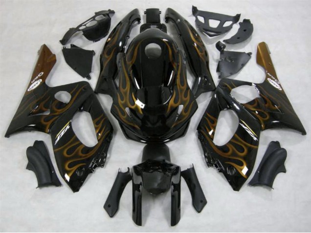 Aftermarket 1998-2007 Gold Flame Gloss Yamaha YZF600 Motorcycle Fairing