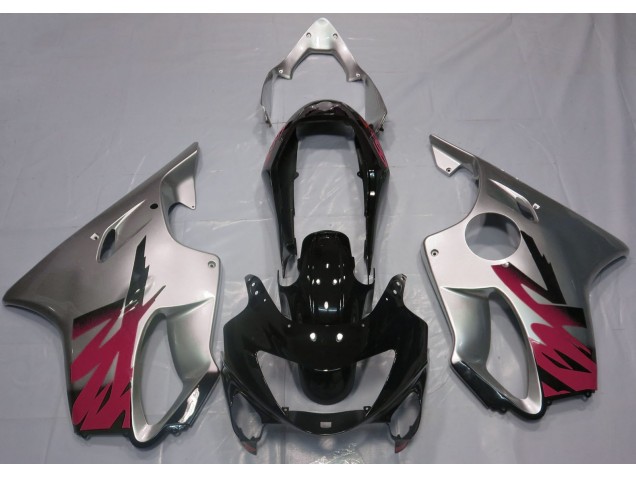 Aftermarket 1999-2000 Gloss Silver & Red Honda CBR600 F4 Motorcycle Fairing