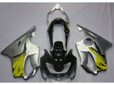 Aftermarket 1999-2000 Silver Yellow and Black Honda CBR600 F4 Motorcycle Fairing