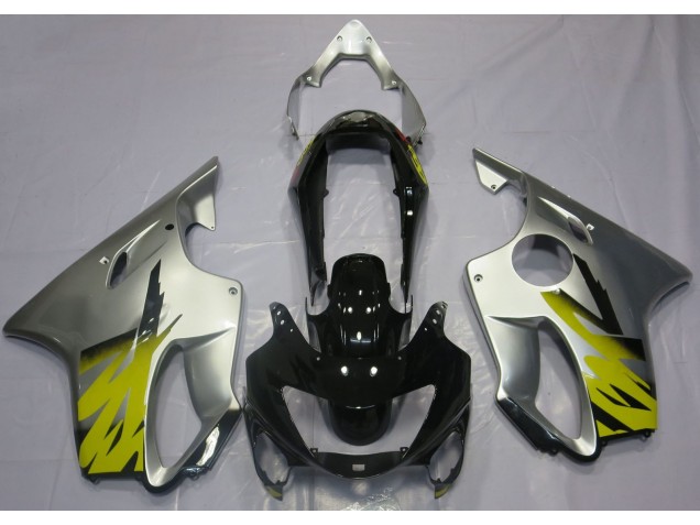 Aftermarket 1999-2000 Silver Yellow and Black Honda CBR600 F4 Motorcycle Fairing