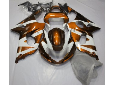 Aftermarket 2000-2002 Gloss Orange & White Suzuki GSXR 1000 Motorcycle Fairing