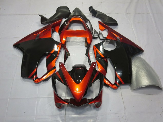 Aftermarket 2001-2003 Deep Orange and Black Honda CBR600 F4i Motorcycle Fairing