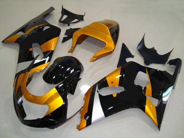 Aftermarket 2001-2003 Gold and Black Suzuki GSXR 600-750 Motorcycle Fairing