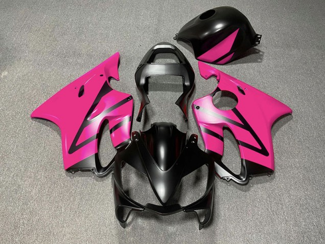 Aftermarket 2001-2003 Matte Black and Pink Honda CBR600 F4i Motorcycle Fairing