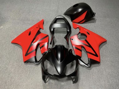 Aftermarket 2001-2003 Matte Black and Red Honda CBR600 F4i Motorcycle Fairing