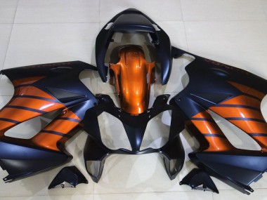 Aftermarket 2002-2012 Matte Black & Orange Honda VFR800 Motorcycle Fairing