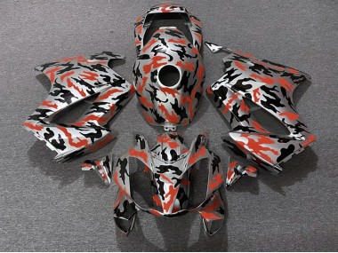 Aftermarket 2002-2012 Red Camo Honda VFR800 Motorcycle Fairing