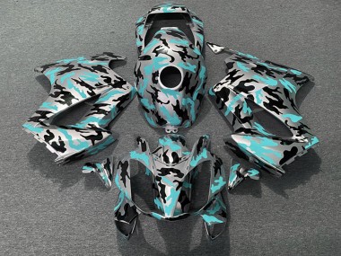 Aftermarket 2002-2012 Teal Camo Honda VFR800 Motorcycle Fairing