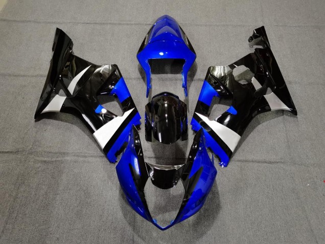 Aftermarket 2003-2004 Gloss Blue Black and Silver Suzuki GSXR 1000 Motorcycle Fairing