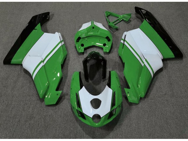 Aftermarket 2003-2004 Gloss Green & White Ducati 749 999 Motorcycle Fairing