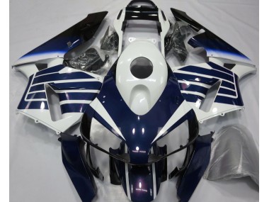 Aftermarket 2003-2004 Gloss White & Blue Fade Honda CBR600RR Motorcycle Fairing
