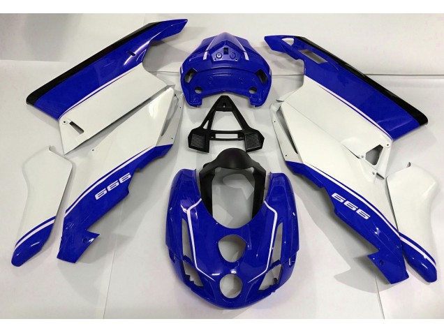 Aftermarket 2003-2004 White Blue and Black Ducati 749 999 Motorcycle Fairing