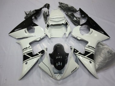 Aftermarket 2003-2005 Black and white Yamaha R6 Motorcycle Fairing