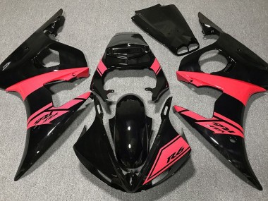Aftermarket 2003-2005 Gloss Black and Red Yamaha R6 Motorcycle Fairing