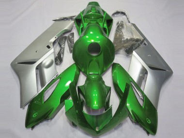 Aftermarket 2004-2005 Gloss Green and Silver Honda CBR1000RR Motorcycle Fairing