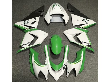 Aftermarket 2004-2005 Gloss White & Green Kawasaki ZX10R Motorcycle Fairing