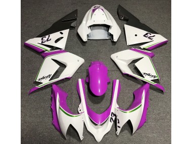 Aftermarket 2004-2005 Gloss White & Pink Kawasaki ZX10R Motorcycle Fairing