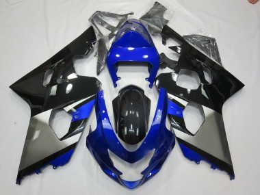 Aftermarket 2004-2005 Grey Blue and Black Suzuki GSXR 600-750 Motorcycle Fairing