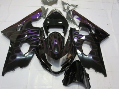 Aftermarket 2004-2005 Purple Flame Suzuki GSXR 600-750 Motorcycle Fairing