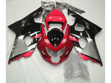 Aftermarket 2004-2005 Red Silver and Black Suzuki GSXR 600-750 Motorcycle Fairing