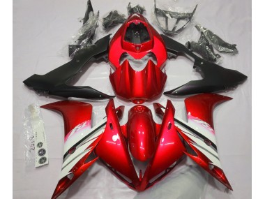 Aftermarket 2004-2006 Bright Red & White Yamaha R1 Motorcycle Fairing