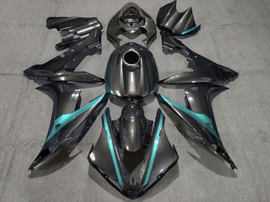 Aftermarket 2004-2006 Carbon Style w Light Blue Yamaha R1 Motorcycle Fairing