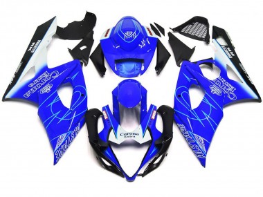 Aftermarket 2005-2006 Blue and White Corona Style Suzuki GSXR 1000 Motorcycle Fairing