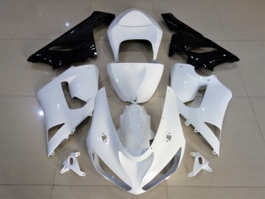 Aftermarket 2005-2006 Gloss White & Black Kawasaki ZX6R Motorcycle Fairing