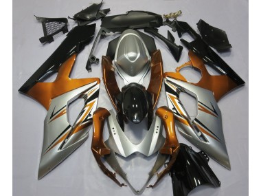 Aftermarket 2005-2006 Orange Silver and Black Suzuki GSXR 1000 Motorcycle Fairing