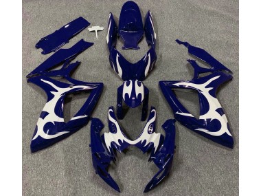 Aftermarket 2006-2007 Dark Blue & White Design Suzuki GSXR 600-750 Motorcycle Fairing