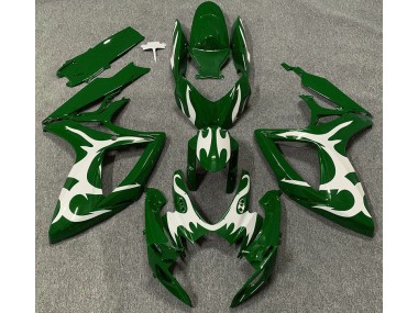 Aftermarket 2006-2007 Dark Green & White Suzuki GSXR 600-750 Motorcycle Fairing