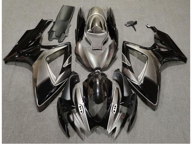 Aftermarket 2006-2007 Dark Silver and Black Suzuki GSXR 600-750 Motorcycle Fairing