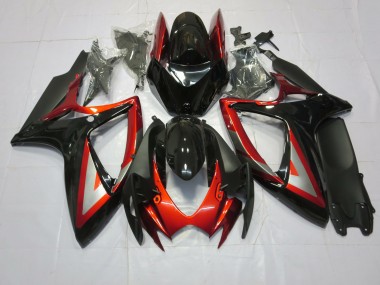 Aftermarket 2006-2007 Deep Red Black Suzuki GSXR 600-750 Motorcycle Fairing