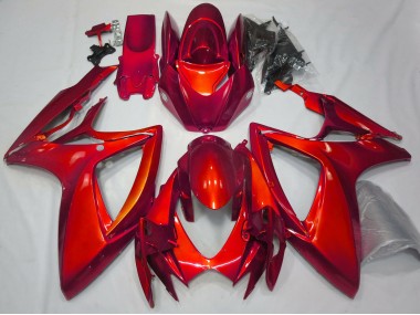 Aftermarket 2006-2007 Gloss Red Plain Suzuki GSXR 600-750 Motorcycle Fairing