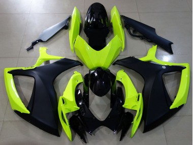 Aftermarket 2006-2007 Gloss Yellow & Black Suzuki GSXR 600-750 Motorcycle Fairing