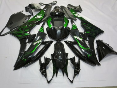 Aftermarket 2006-2007 Green Flame Yamaha R6 Motorcycle Fairing