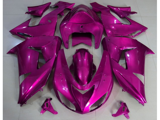 Aftermarket 2006-2007 Hot Pink Plain Kawasaki ZX10R Motorcycle Fairing