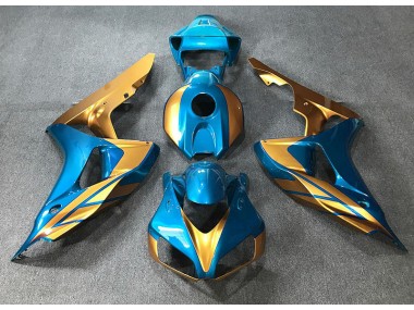 Aftermarket 2006-2007 Light Blue & Gold Honda CBR1000RR Motorcycle Fairing