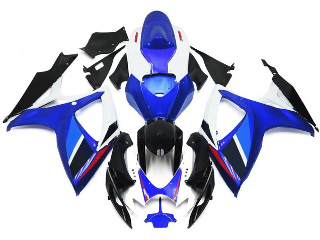 Aftermarket 2006-2007 Light Blue and Deep Blue OEM Style w Red Suzuki GSXR 600-750 Motorcycle Fairing