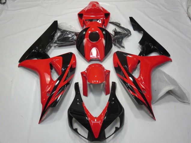 Aftermarket 2006-2007 Red Black OEM Style No Decals Honda CBR1000RR Motorcycle Fairing