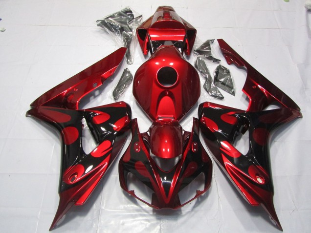 Aftermarket 2006-2007 Red and Black Candy Honda CBR1000RR Motorcycle Fairing