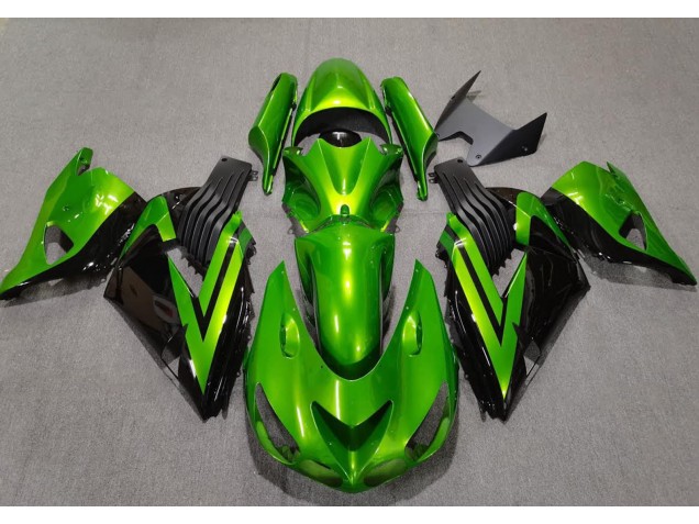 Aftermarket 2006-2011 Bright Green & Black Kawasaki ZX14R Motorcycle Fairing