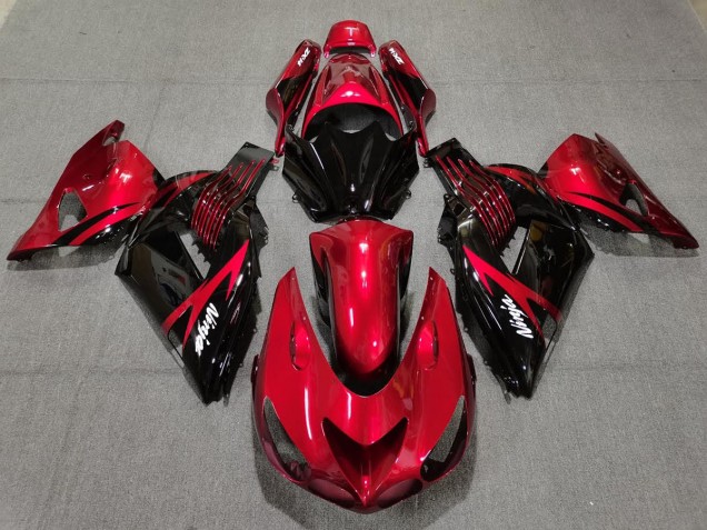 Aftermarket 2006-2011 Fire Red and Black Kawasaki ZX14R Motorcycle Fairing