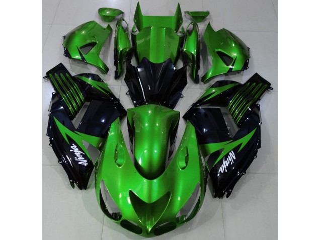 Aftermarket 2006-2011 Gloss Green and Black Kawasaki ZX14R Motorcycle Fairing