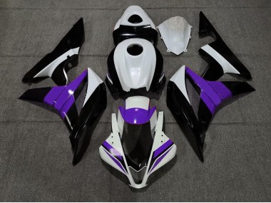 Aftermarket 2007-2008 Black White and Purple Honda CBR600RR Motorcycle Fairing