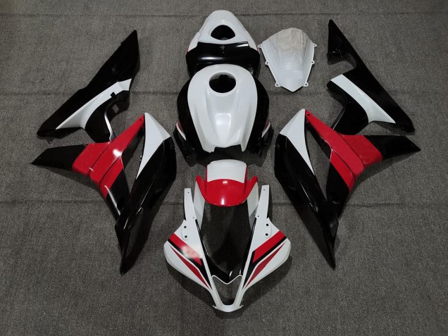 Aftermarket 2007-2008 Black White and Red Honda CBR600RR Motorcycle Fairing